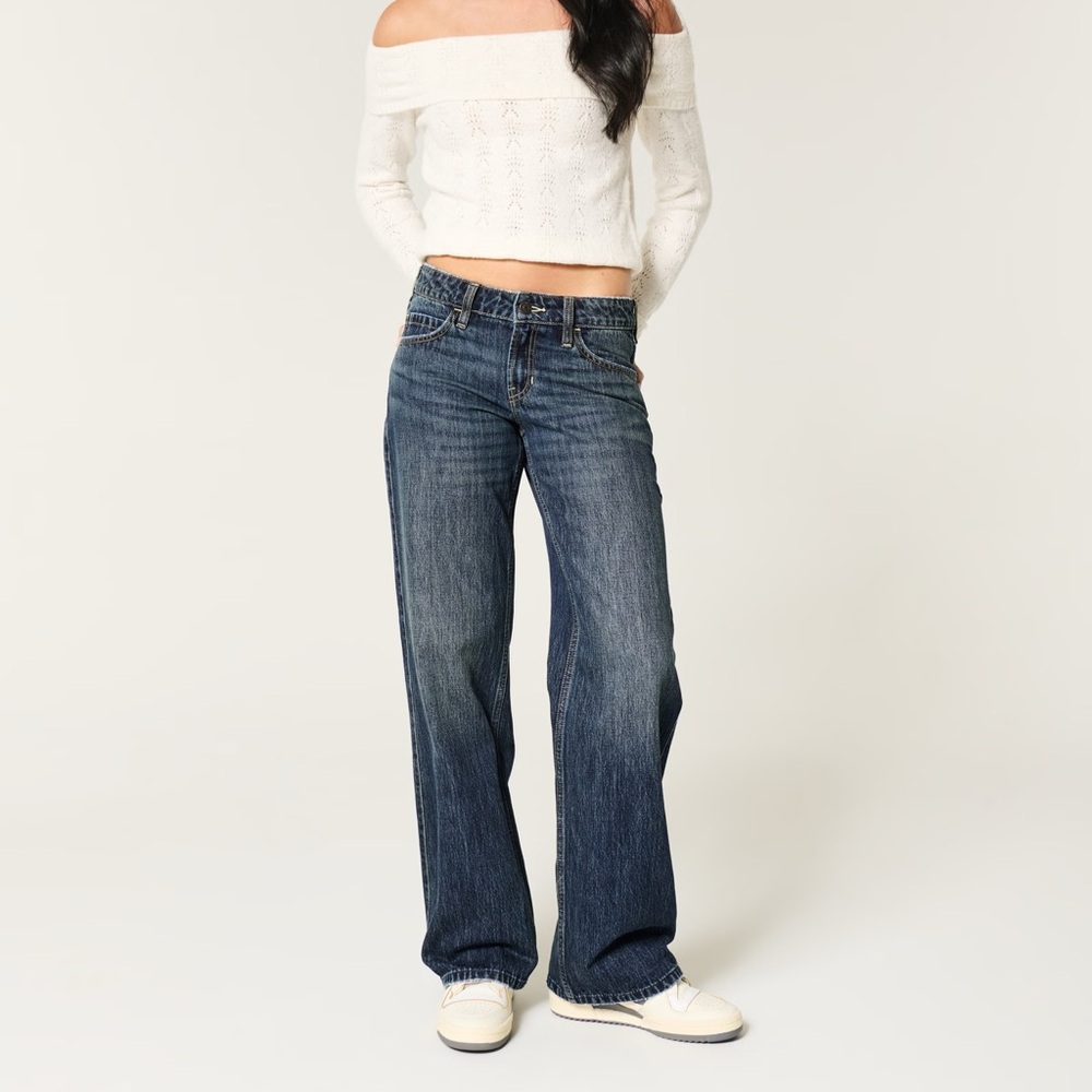 Hollister Low-Rise Dark Wash Baggy Jeans